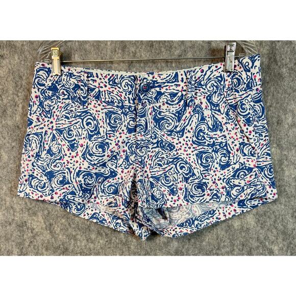 Lilly Pulitzer The Walsh Star Fish Print Casual Womens Chino Shorts - Size 6 - Picture 1 of 8